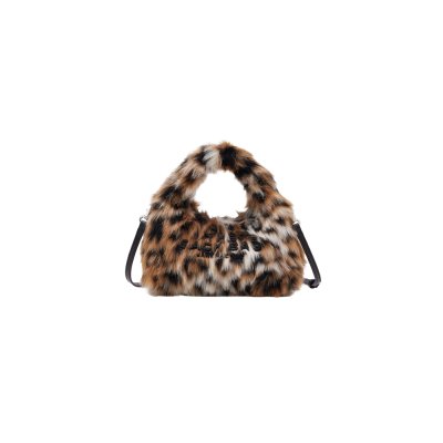 THE MICRO CROSSBODY SACK BAG IN LEOPARD FAUX FUR